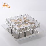 Fancy Crystal Pendant Light Square Shape LED Modern Chandelier