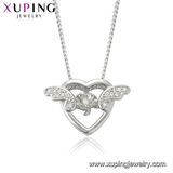 44213 Fashion Luxury CZ Oval Rhinestone Rhodium Color Jewelry Pendant Necklace