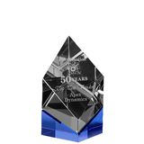 Square Crystal Trophy Blue Base.