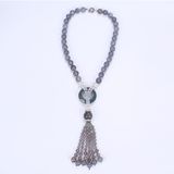 Ethnic Pretty Chunky Beads Necklace with Tassel
