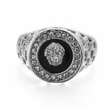 VAGULA Silver and Gold CZ Rhinestone Fashion Women's Ring