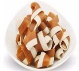 Nutritional Pet Snacks White Rawhide Knot Twined by Chicken