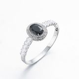 Classical Silver Sapphire Crystal Copper Bangle