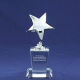 Hot Selling Silver Star Shining Star Trophy with Crystal Base