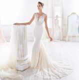 Champagne Lace Mermaid Bridal Wedding Dress