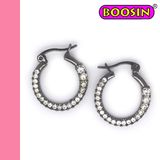 Wholesale 2016 New Fashion Shiny Black Circle Clip-on Earring #21610