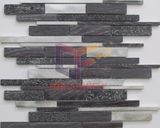 Strip Shape Aluminium and Quartz Mixed Morden Design Mosaic (CFA109)