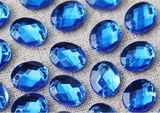 Oval Flat Back Glass Beads with Holes