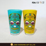 Pint Glass with Custom Logo Print on It