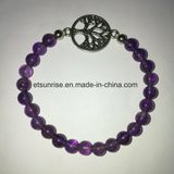 Semi Precious Stone Fashiong Natural Crystal Amethyst Beaded Charming Bracelet Jewellery