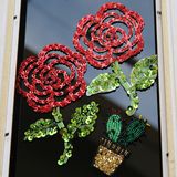 Rhinestone Flower Sequin Embroidery 3D Patch Crystal Beads Applique Clothing