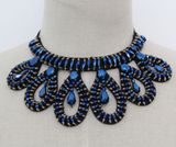 Lady Fashion Beaded Crystal Chunky Choker Necklace (JE0127-1)