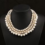 Wedding Bridesmaid Luxury Layer Imitation Pearl Necklace