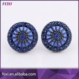 Black Rhodirm Plating Copper Zirconia Jewelry Stud Earrings