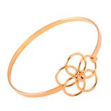 Hollow out Flower Crystal Cuff Bangle Simple Wire Wrap Bracelet