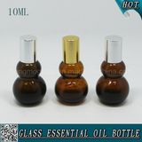 10ml Amber Gourd-Shaped Glass Essential Oil Bottle with Aluminum Cap