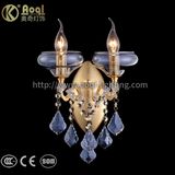 Water Blue Crystal Goldend Iron Wall Lamp