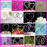 Sparking Silver Love Heart Crystal Rhinestone Cake Topper for Wedding and Party Decoration