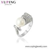 11304 Fashion Luxury CZ Crysral Rhodium Jewelry Ring with Butterfly -Plated