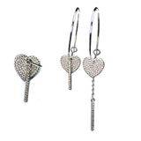 2017 New Design Crystal Heart Drop Earrings for Women (E6858)