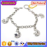 Wholesale Fashion Alloy Jewelry Moon and Star Charm Bracelet