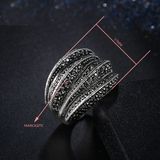 Pave Setting Black Marcasite Blink Ring