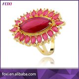Zirconia Semi Joia Brass Gold Marquise Rings