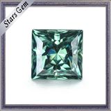 6*6mm Princess Cut Green Color Loose Moissanite Stone