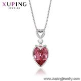 43964 Xuping Tear Drop Shape Crystals From Swarovski White Gold Necklace Jewelry