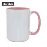 Bestsub 15oz Inner and Rim Color Sublimation Ceramic Photo Mug (B21T-08)