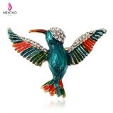 New Simple Elegant Inlaid Crystal Alloy Woodpecker Shape Brooch