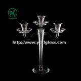 Glass Candle Holder for Home Decoration with Three Posts (10*26.5*31.5)
