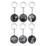 Double Sided Glass Decorative Promotional Keychain Hx-8473