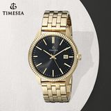 Waterproof Stainless Steel Quartz Men's Wrist Watch with Gold Plating72531