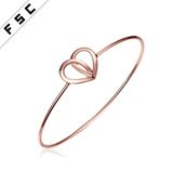 Wholesale Charm Jewelry Simple Design Heart Shaped Alloy Bracelet for Girls