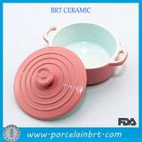 Round Kitchen Appliance Pink Dutch Oven with Handle