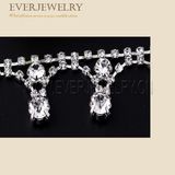 Fashion Flower Crystal Rhinestone Cup Metal Chain