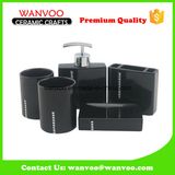 Black Ceramic Bathroom Accessories with Defferent Color Crystals
