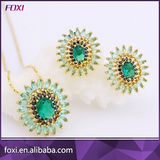 Fashion Custom Gold Plated Women Brass Jewelry Set