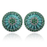 Brass Copper Costume Jewelry Zirconia Stone Stud Earrings