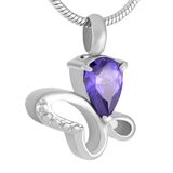 Blue/Purple/Red/Orange/Black Crystal Butterfly Stainless Steel Memorial Urn Pendant