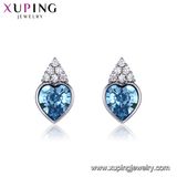 Hot Sale Simple Design Heart Shaped Crystals From Swarovski Big Stone Stud Earrings in Bulk