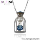 Necklace-00407 Xuping Wholesale Fashion Thin Chain Necklace, Crystals From Swarovski Imitation Pearl Jewelry