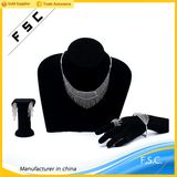 Fashion Gorgeous Crystal White Gold Tassels Wedding Girl Jewelry Set