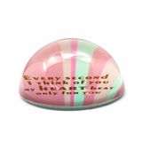 Custom Cheap Clear Dome Glass Paperweight for Wedding Gift Hx-8370