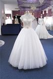 High Collar Lace Floor Length Bridal Gown Wedding Dress (Q90367)
