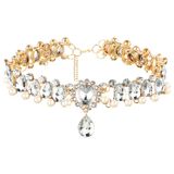 Boho Collar Choker Water Drop Crystal Beads Choker Necklace