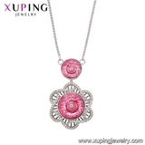 Xn4772 Xuping Large Costume Jewelry Ladies White Gold Color Necklace Made with Crystals From Swarovski