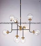 Metal Chandelier with Colored or Clear Glass (WHG-652)