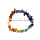 Semi Precious Stone Natural Crystal Chakra Chips Beaded Bracelet